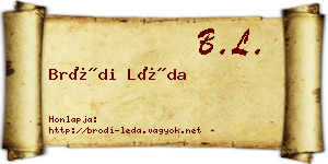 Bródi Léda névjegykártya